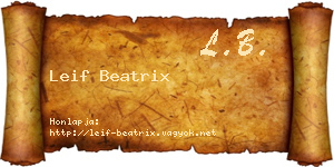 Leif Beatrix névjegykártya